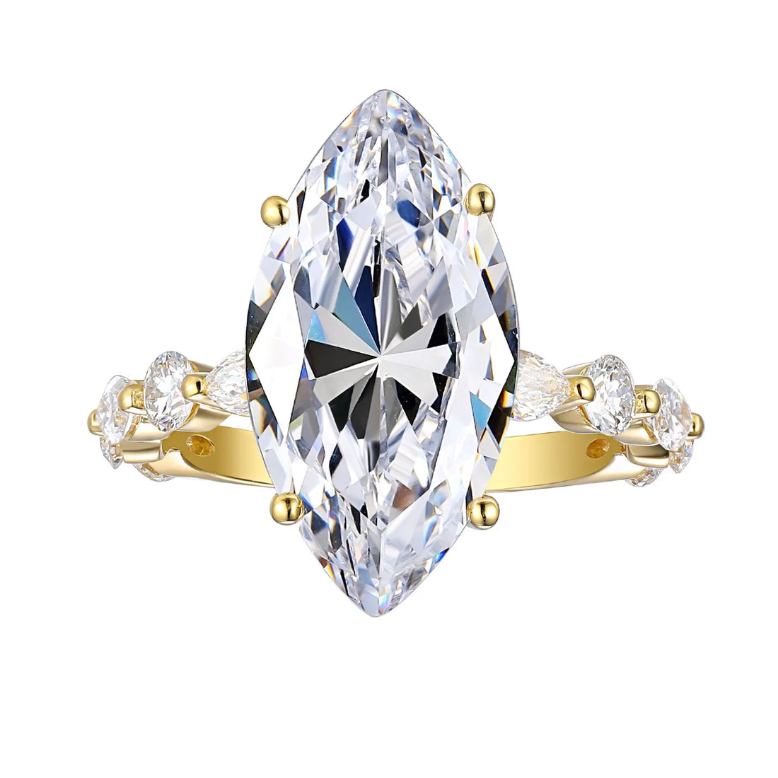 "Rosalie" Marquise Side Stone Ring — Savina Diamonds