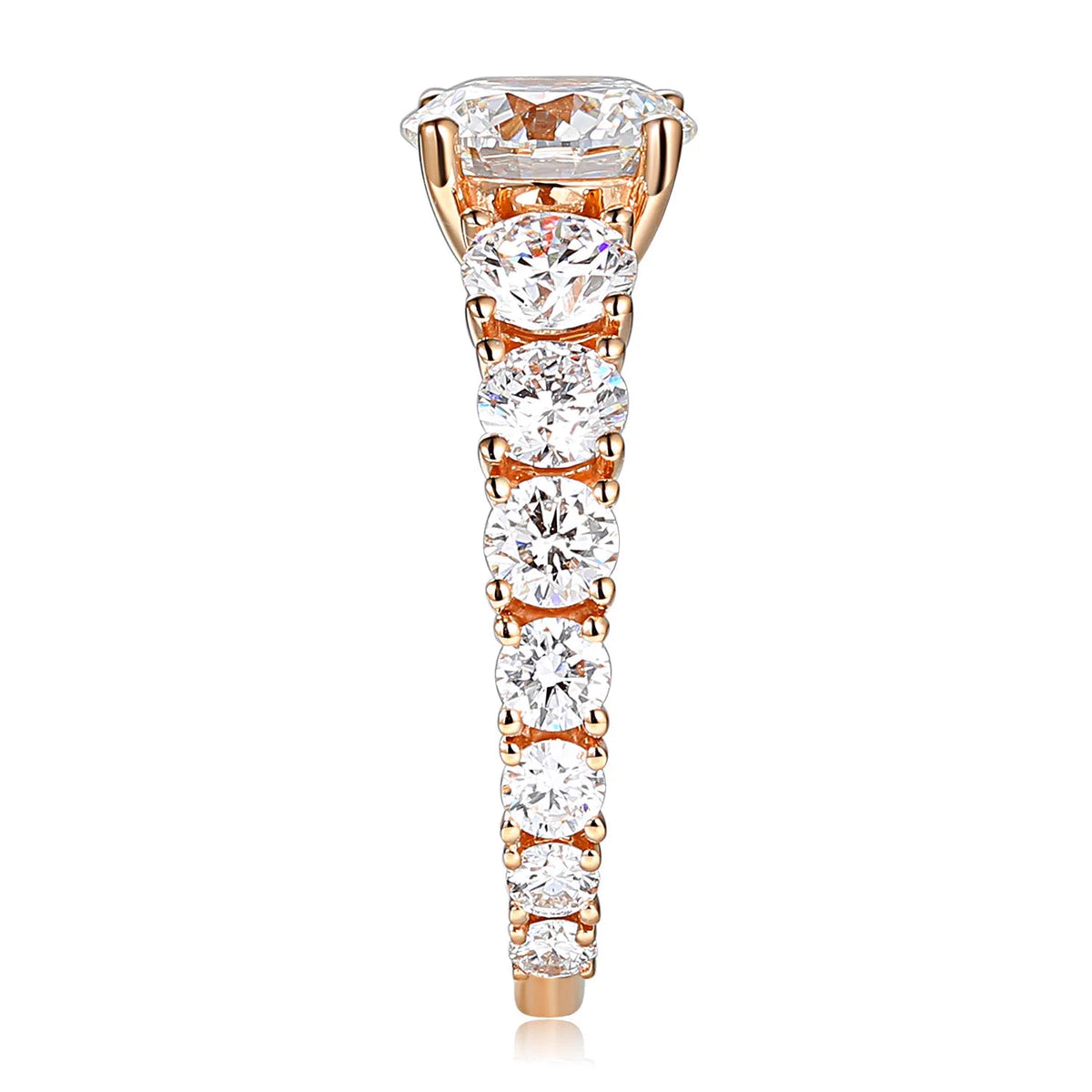ROUND SIDE STONE "VALENTINA" RING — Savina Diamonds (view 7 of 8)