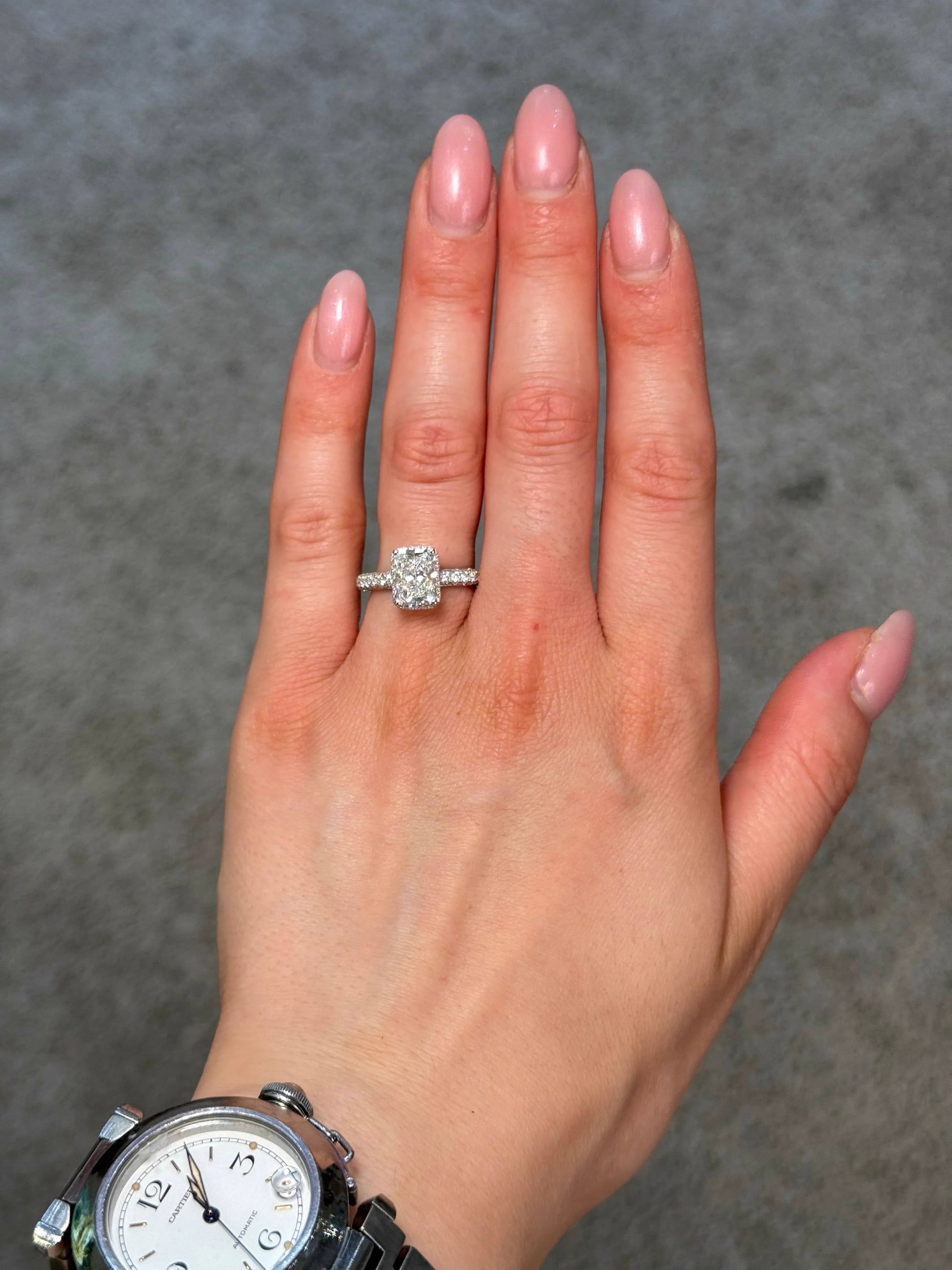 Custom Made Pear Natural Diamond White Gold (18K) Ring — Savina Diamonds (view 3 of 3)