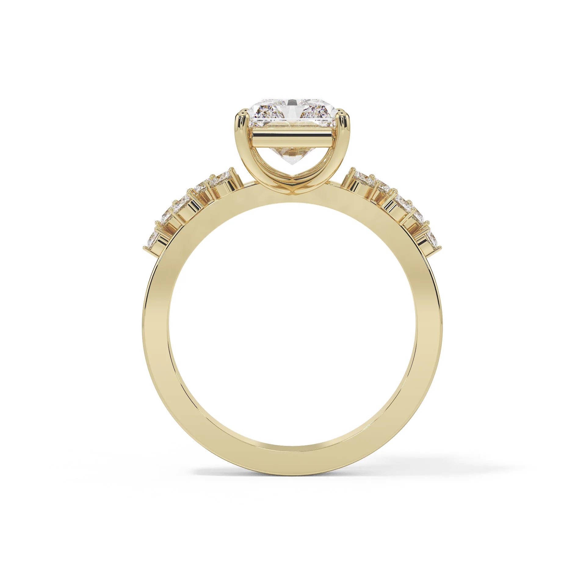 "Elara" Radiant Leaf Pavé Ring — Savina Diamonds (view 2 of 4)