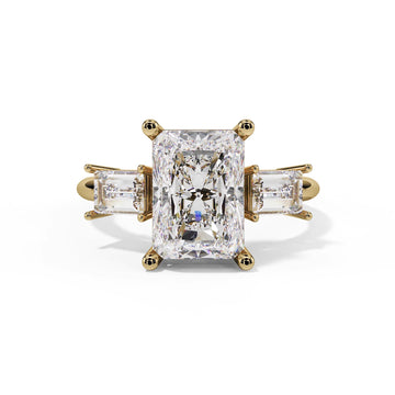 "Grace" Cushion Emerald Trilogy Ring — Savina Diamonds (view 1 of 4)