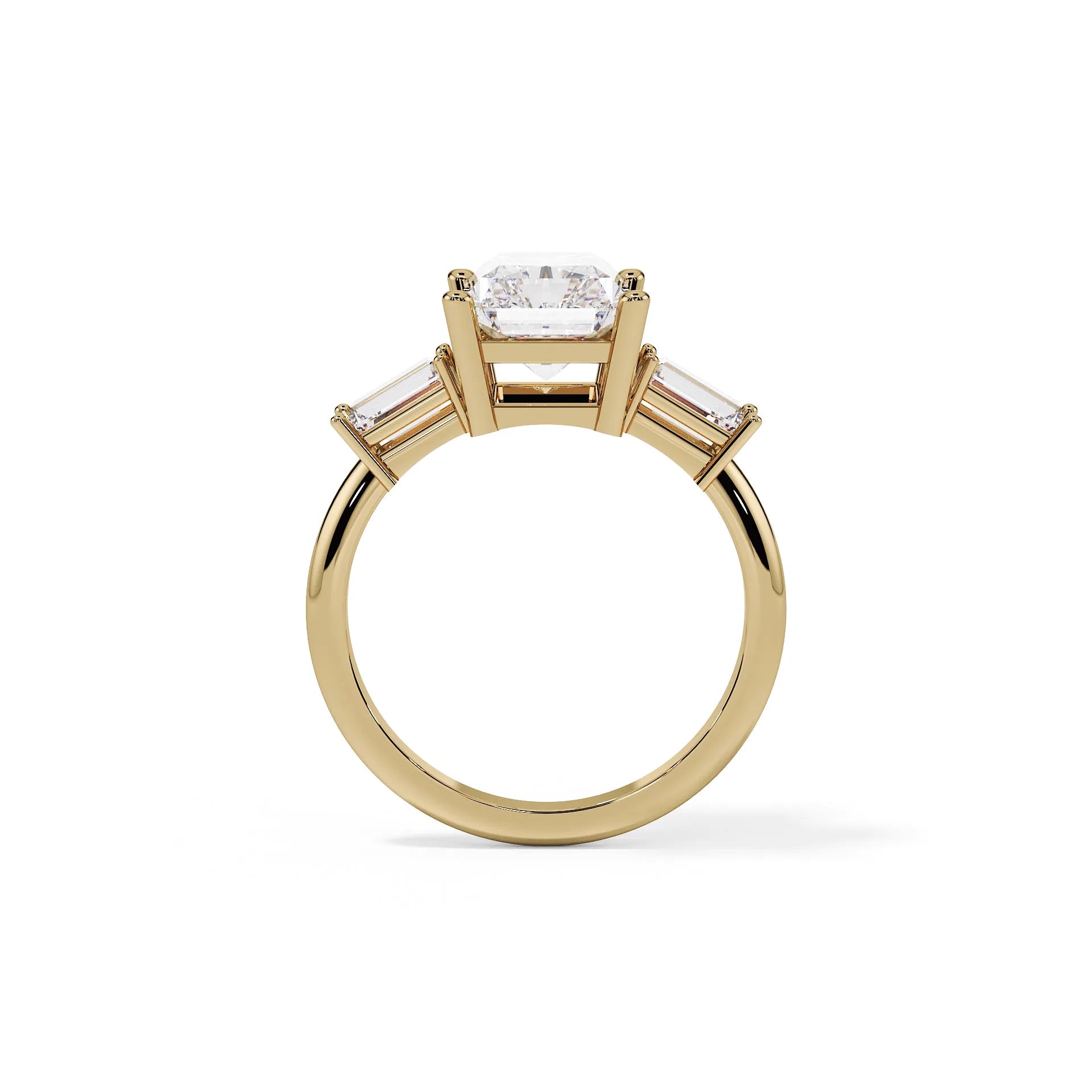 "Grace" Cushion Emerald Trilogy Ring — Savina Diamonds (view 3 of 4)