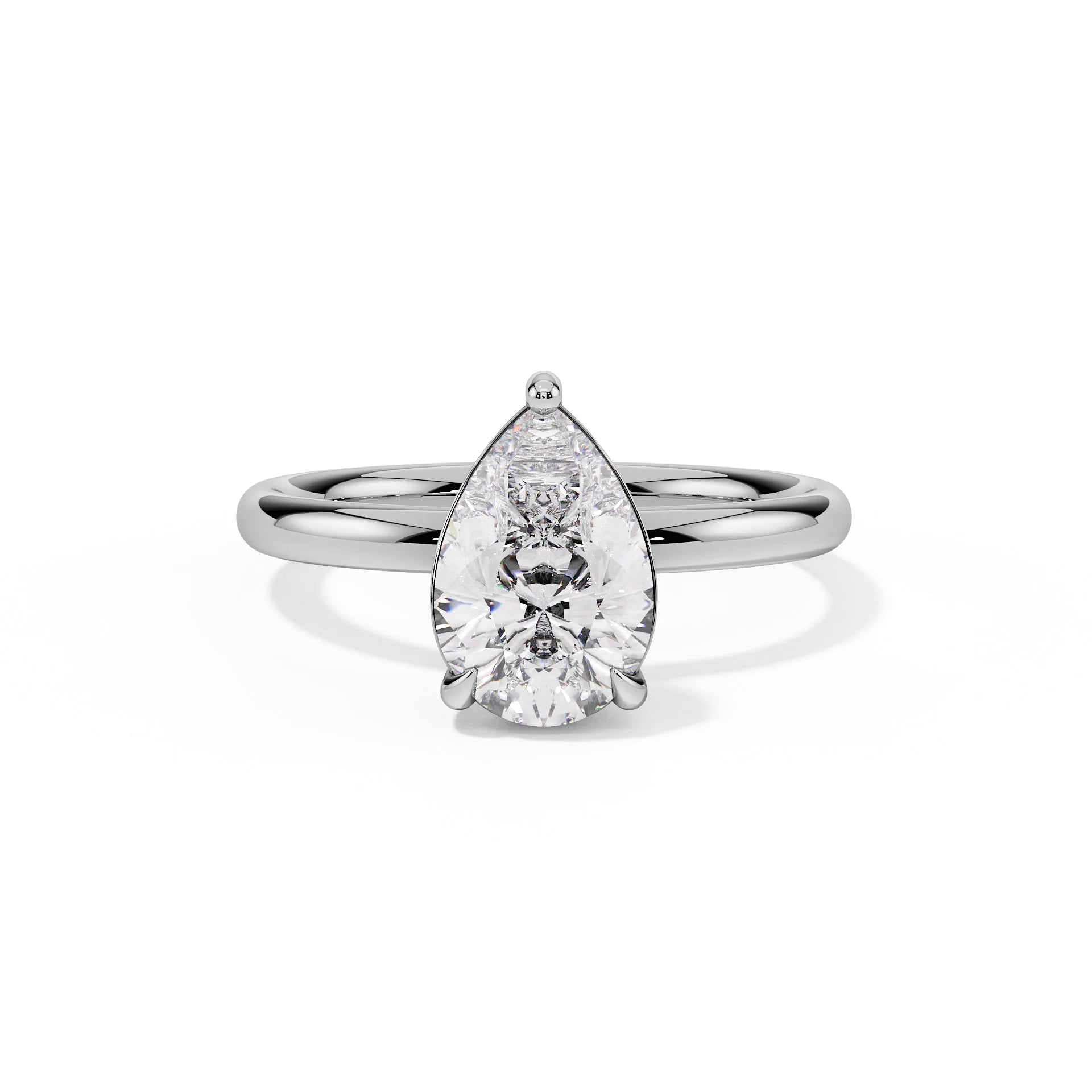 "Seraphina" Pear Solitaire Ring — Savina Diamonds (view 3 of 4)