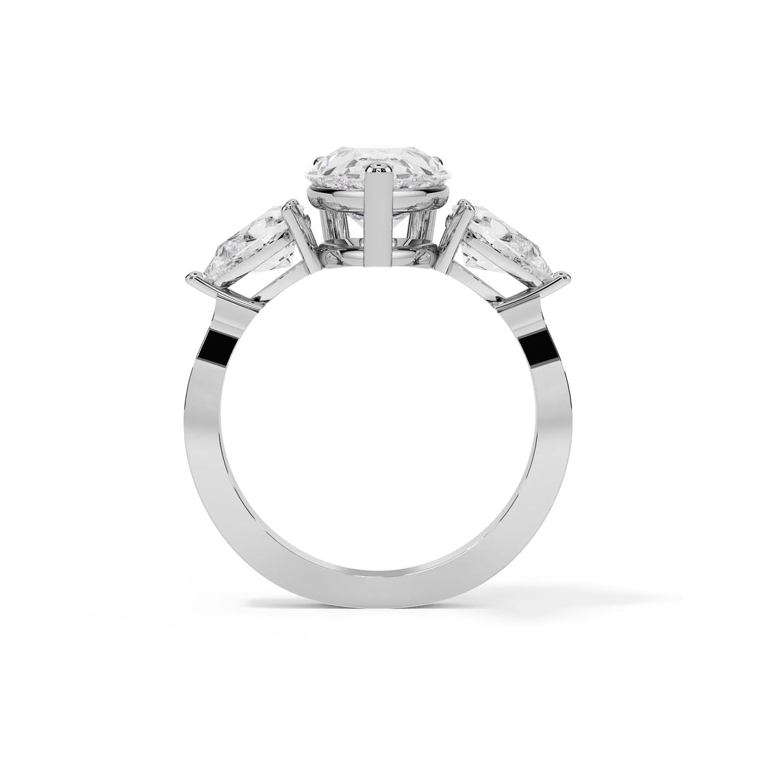 "Eloise" Pear Trilogy Three-Stone Ring — Savina Diamonds (view 1 of 4)