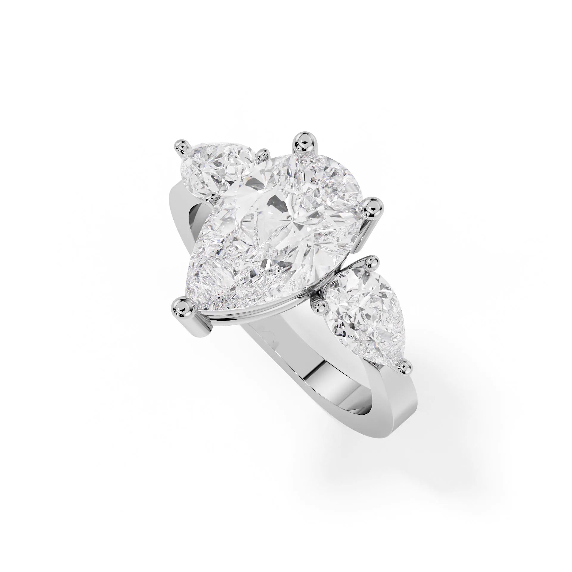 "Eloise" Pear Trilogy Three-Stone Ring — Savina Diamonds (view 1 of 4)