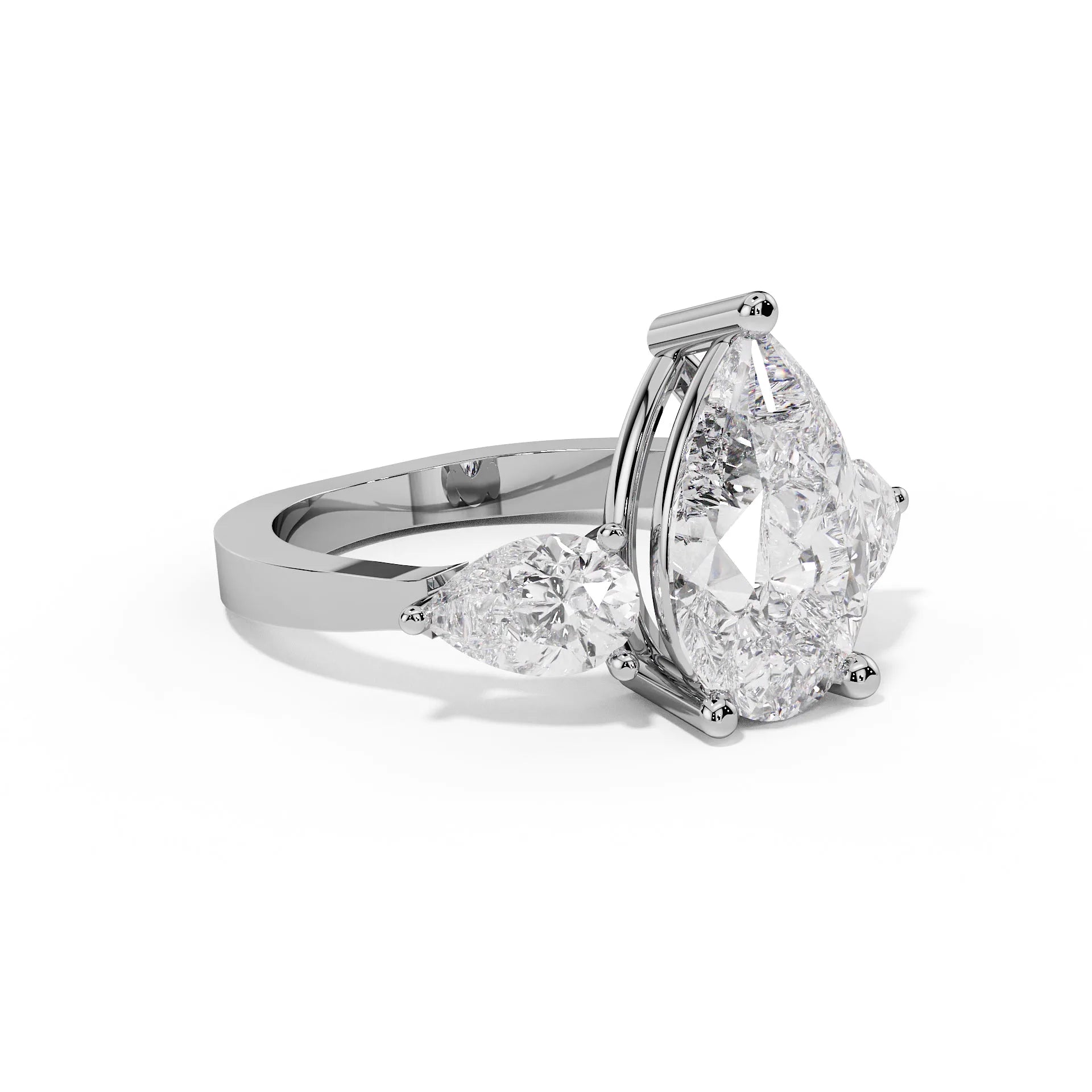"Eloise" Pear Trilogy Three-Stone Ring — Savina Diamonds (view 4 of 4)