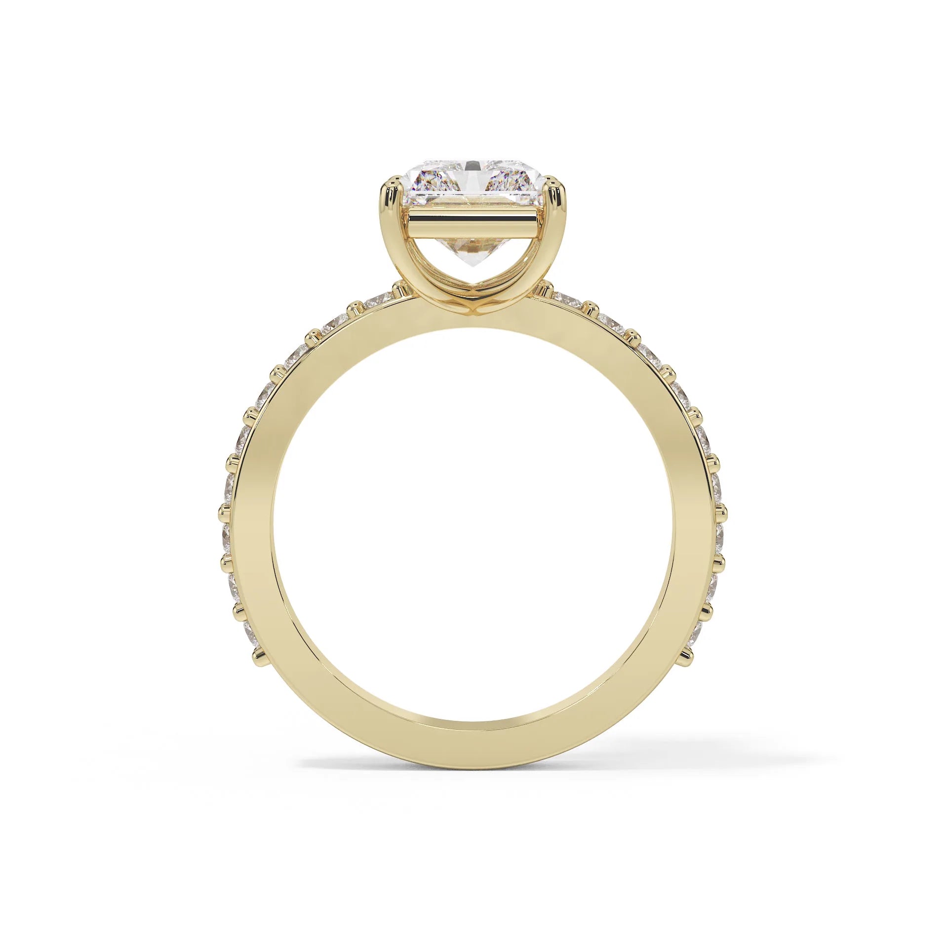 "Victoria" Radiant Stone Pavé Ring — Savina Diamonds (view 2 of 4)