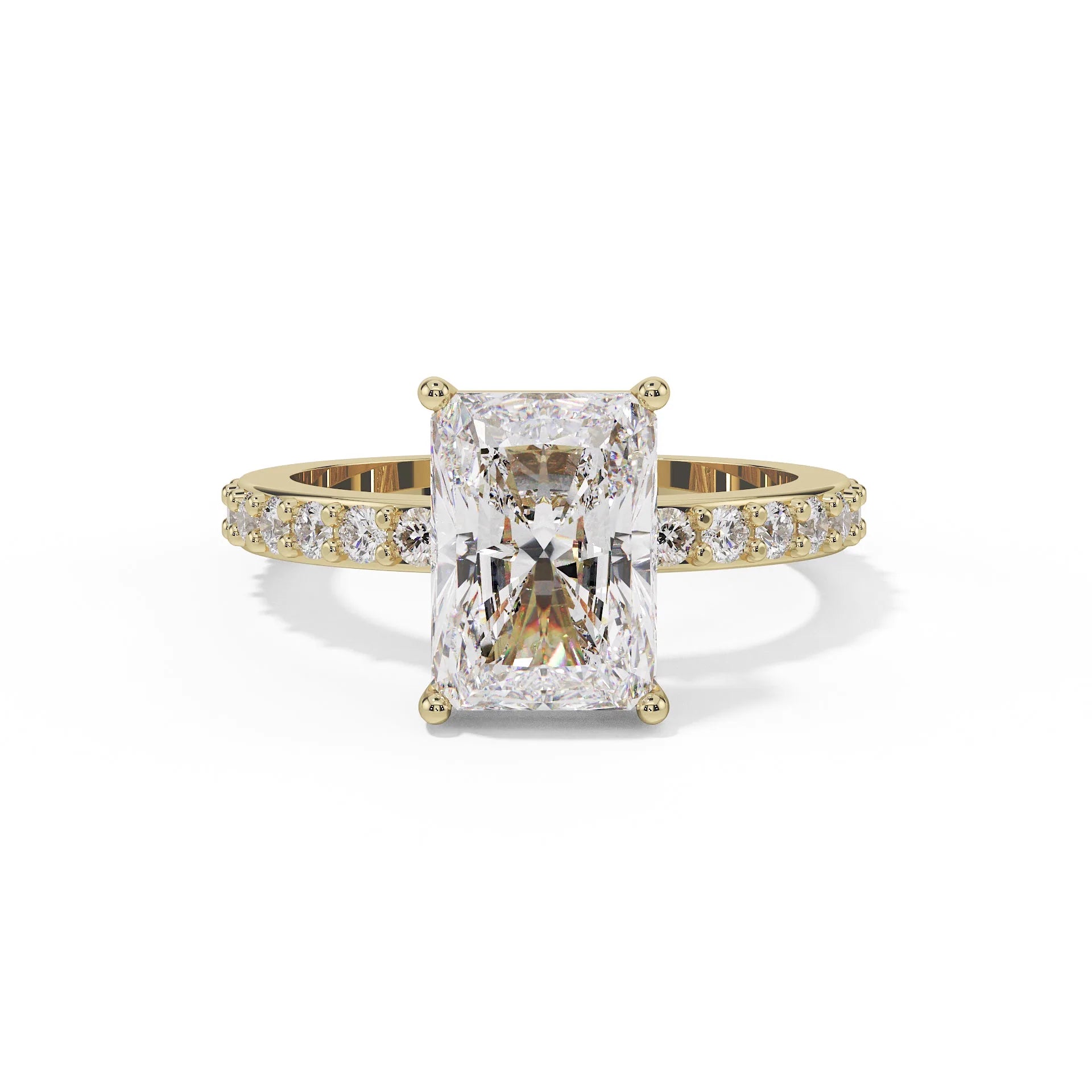 "Victoria" Radiant Stone Pavé Ring — Savina Diamonds (view 3 of 4)