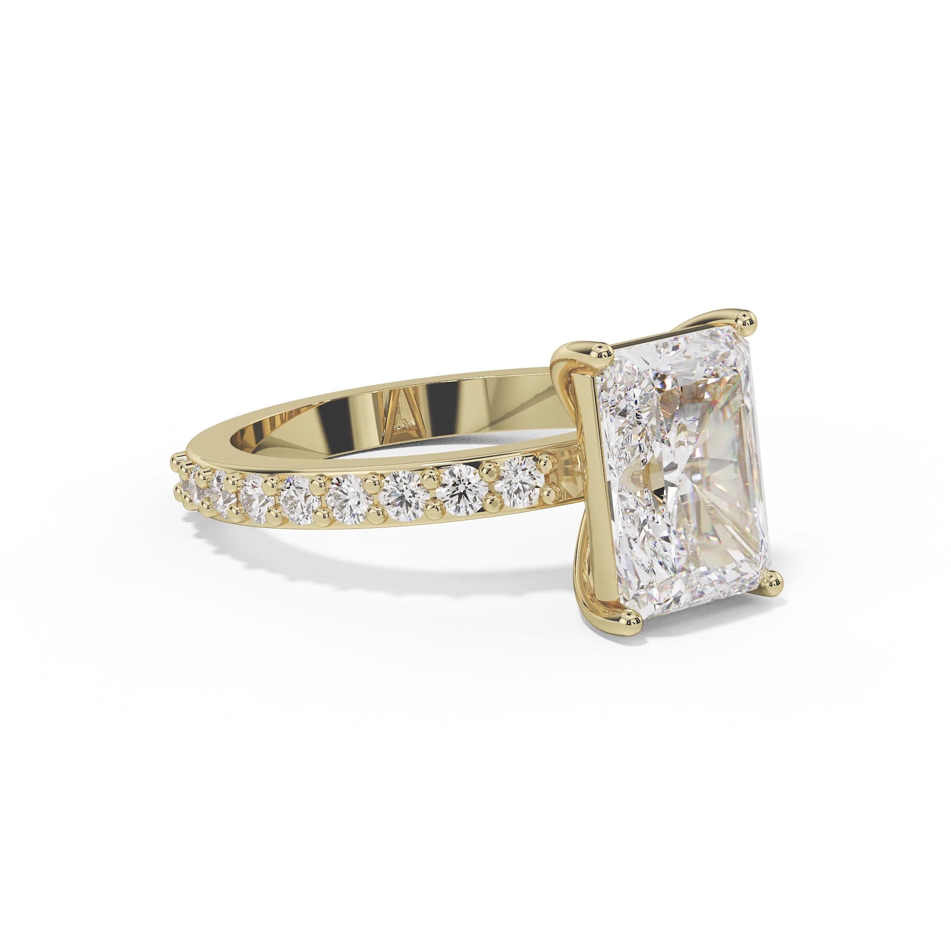"Victoria" Radiant Stone Pavé Ring — Savina Diamonds (view 4 of 4)