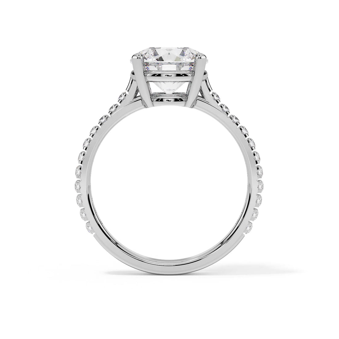 "Valentina" Round Stone Pavé Ring — Savina Diamonds (view 1 of 4)