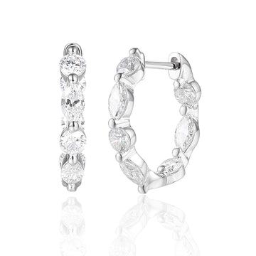 Okrągłe kolczyki z haczykami markiza 3,65 ct