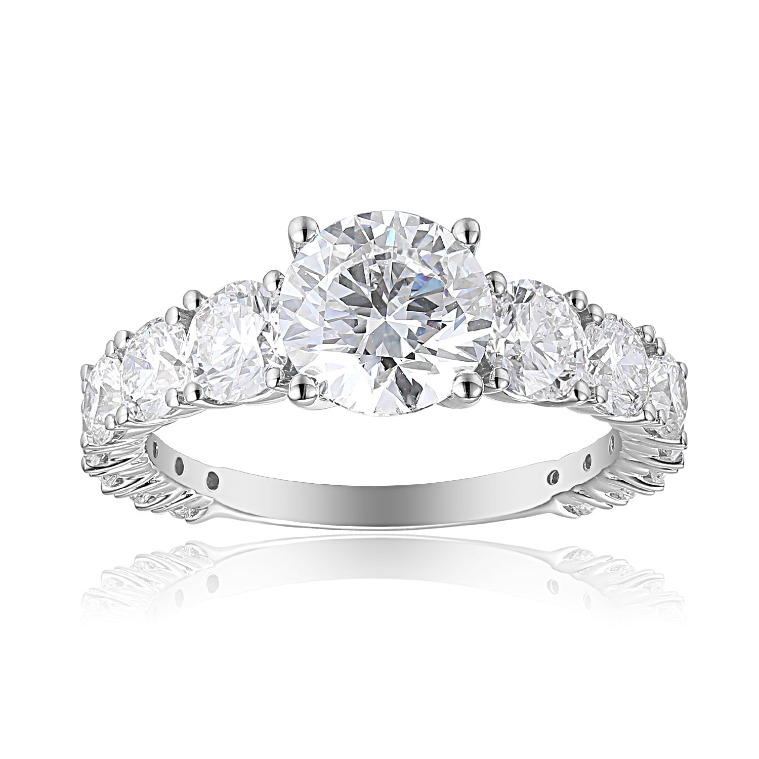 PIERŚCIONEK OKRĄGŁY Z KAMIENIAMI BOCZNYMI 2,56 CT