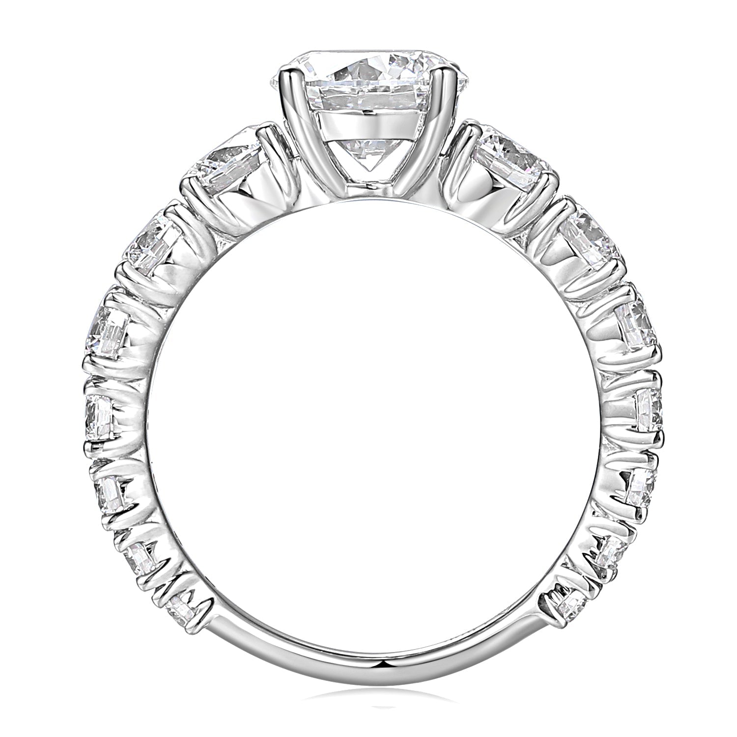 PIERŚCIONEK OKRĄGŁY Z KAMIENIAMI BOCZNYMI 2,56 CT