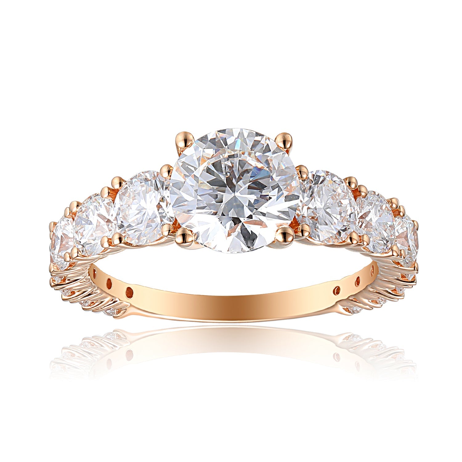 PIERŚCIONEK OKRĄGŁY Z KAMIENIAMI BOCZNYMI 2,56 CT